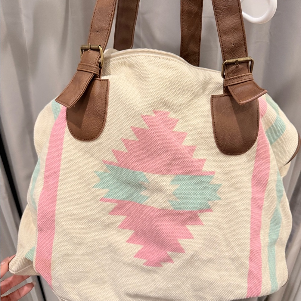 Stylish Pink and Mint Tote Bag